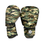 Army Green Digital Camo Pattern Print Boxing Gloves