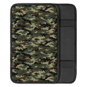 Army Green Digital Camo Pattern Print Car Center Console Cover