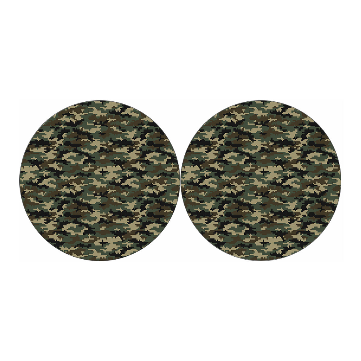 Army Green Digital Camo Pattern Print Car Coasters