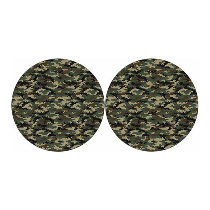 Army Green Digital Camo Pattern Print Car Coasters