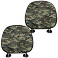 Army Green Digital Camo Pattern Print Car Headrest Covers