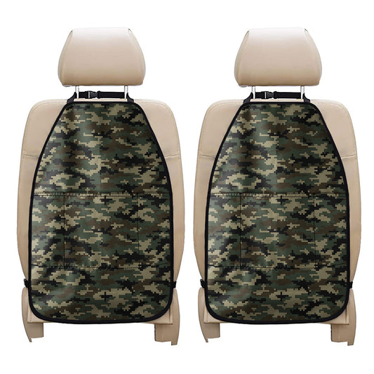 Army Green Digital Camo Pattern Print Car Seat Organizers