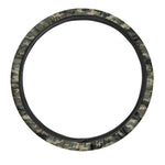 Army Green Digital Camo Pattern Print Car Steering Wheel Cover