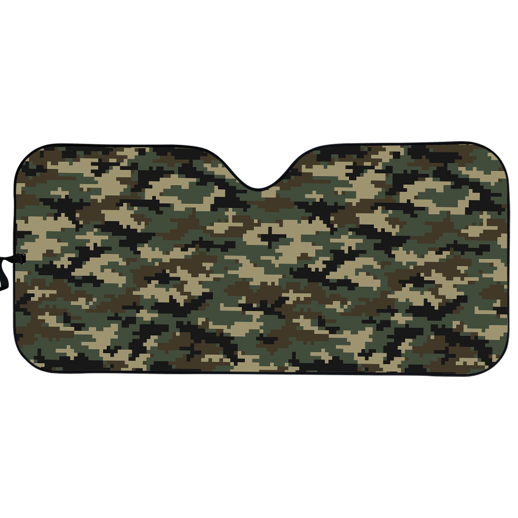 Army Green Digital Camo Pattern Print Car Sun Shade