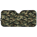 Army Green Digital Camo Pattern Print Car Sun Shade