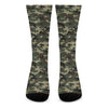 Army Green Digital Camo Pattern Print Crew Socks