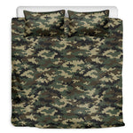 Army Green Digital Camo Pattern Print Duvet Cover Bedding Set