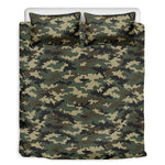 Army Green Digital Camo Pattern Print Duvet Cover Bedding Set