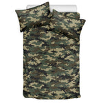 Army Green Digital Camo Pattern Print Duvet Cover Bedding Set