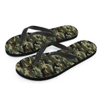 Army Green Digital Camo Pattern Print Flip Flops