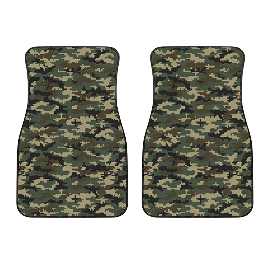 Army Green Digital Camo Pattern Print Front Car Floor Mats