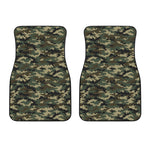 Army Green Digital Camo Pattern Print Front Car Floor Mats