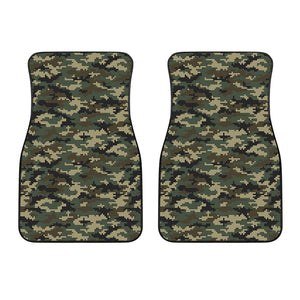 Army Green Digital Camo Pattern Print Front Car Floor Mats