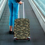 Army Green Digital Camo Pattern Print Luggage Cover