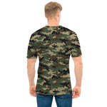 Army Green Digital Camo Pattern Print Men's T-Shirt