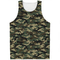 Army Green Digital Camo Pattern Print Men's Tank Top