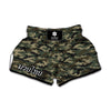 Army Green Digital Camo Pattern Print Muay Thai Boxing Shorts