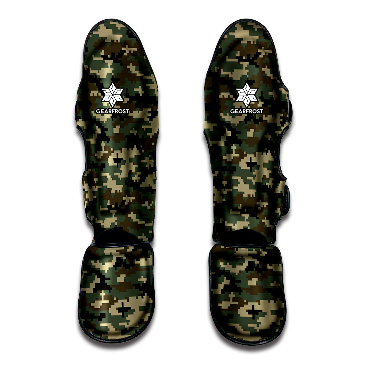 Army Green Digital Camo Pattern Print Muay Thai Shin Guard