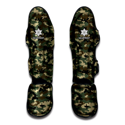 Army Green Digital Camo Pattern Print Muay Thai Shin Guard