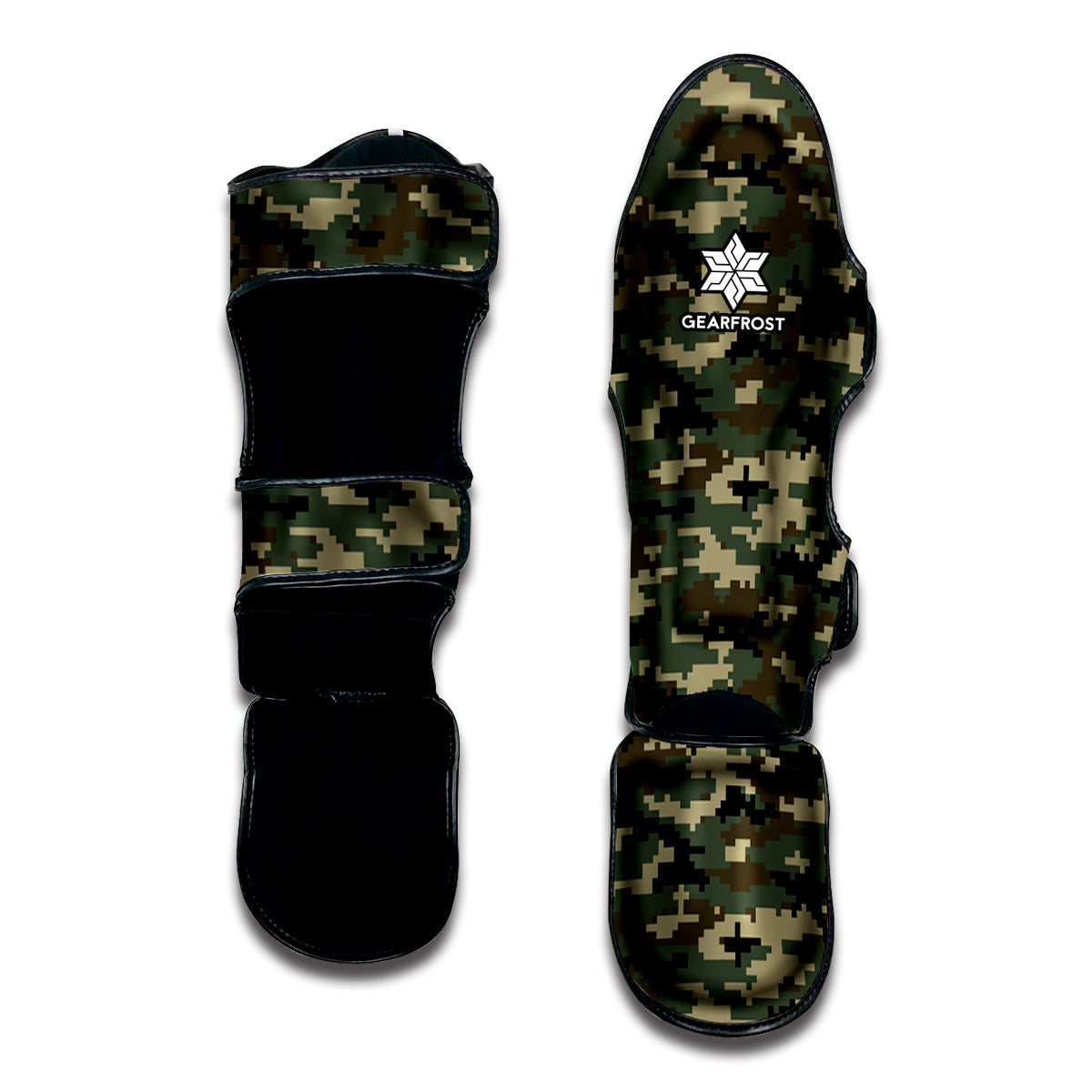 Army Green Digital Camo Pattern Print Muay Thai Shin Guard
