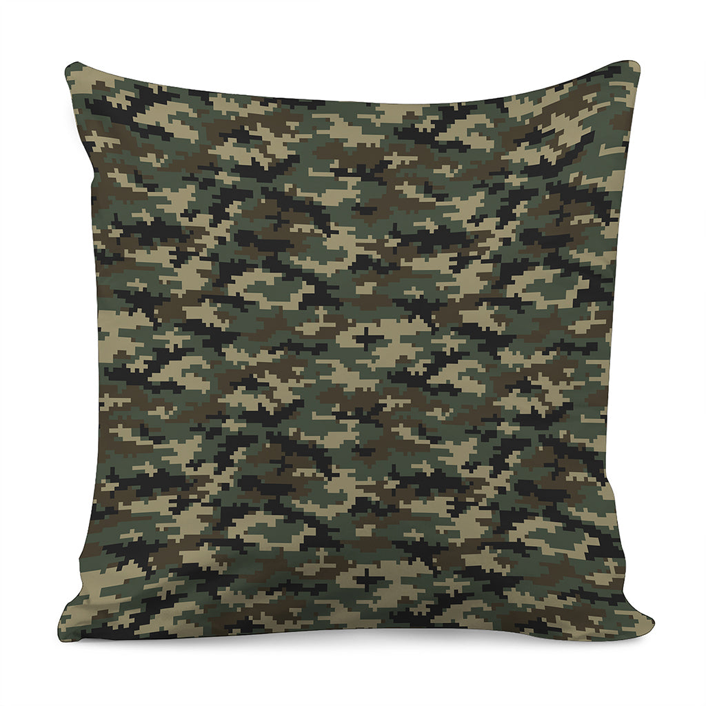 Army Green Digital Camo Pattern Print Pillow Cover