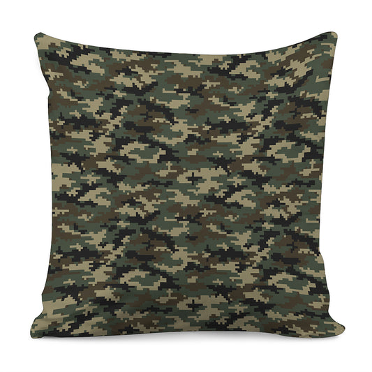 Army Green Digital Camo Pattern Print Pillow Cover