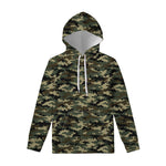 Army Green Digital Camo Pattern Print Pullover Hoodie