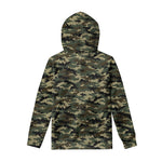Army Green Digital Camo Pattern Print Pullover Hoodie