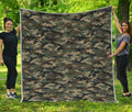 Army Green Digital Camo Pattern Print Quilt
