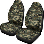 Army Green Digital Camo Pattern Print Universal Fit Car Seat Covers