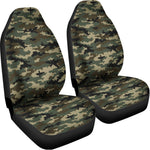 Army Green Digital Camo Pattern Print Universal Fit Car Seat Covers