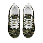 Army Green Digital Camo Pattern Print White Sneakers