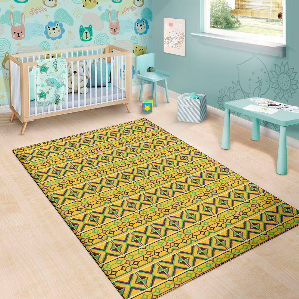 Asante Kente Pattern Print Area Rug