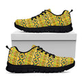 Asante Kente Pattern Print Black Running Shoes