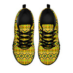 Asante Kente Pattern Print Black Sneakers