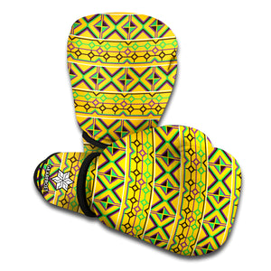 Asante Kente Pattern Print Boxing Gloves