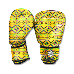 Asante Kente Pattern Print Boxing Gloves