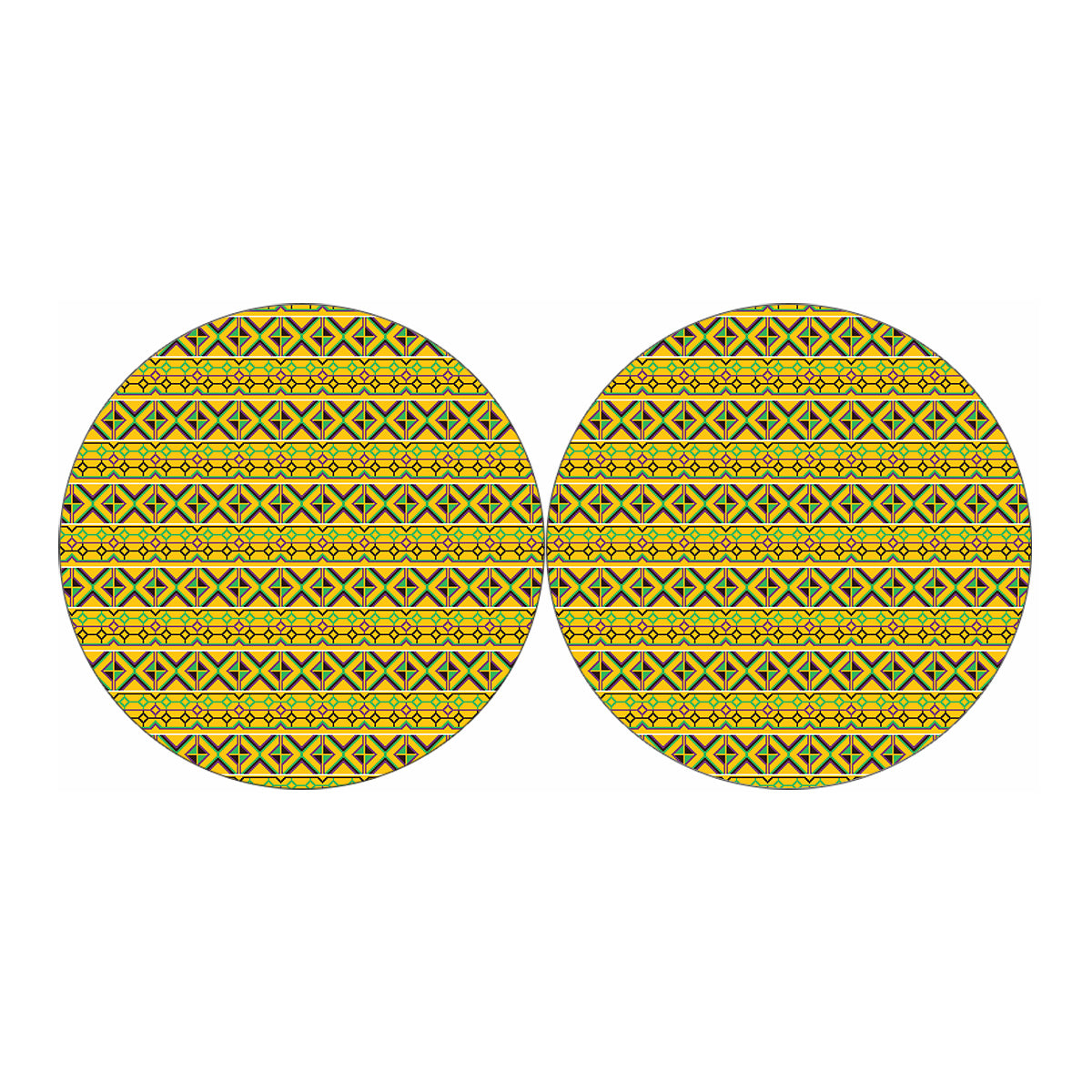 Asante Kente Pattern Print Car Coasters
