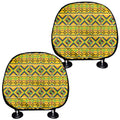 Asante Kente Pattern Print Car Headrest Covers