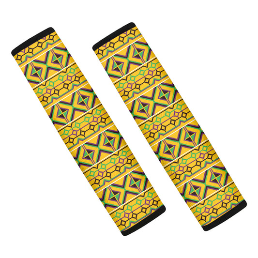 Asante Kente Pattern Print Car Seat Belt Covers