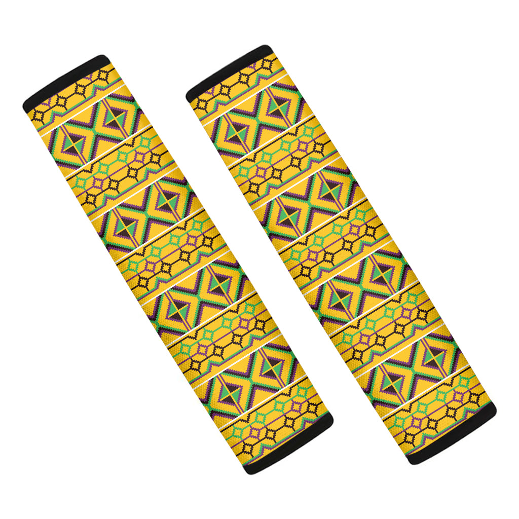 Asante Kente Pattern Print Car Seat Belt Covers