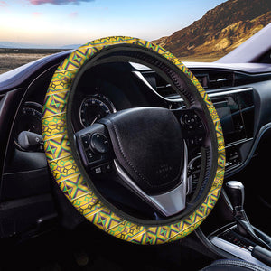 Asante Kente Pattern Print Car Steering Wheel Cover