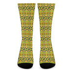 Asante Kente Pattern Print Crew Socks