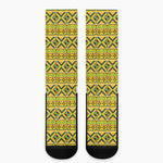 Asante Kente Pattern Print Crew Socks