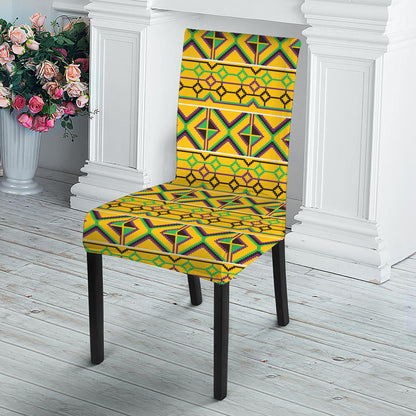 Asante Kente Pattern Print Dining Chair Slipcover