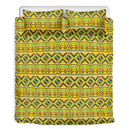 Asante Kente Pattern Print Duvet Cover Bedding Set