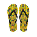 Asante Kente Pattern Print Flip Flops