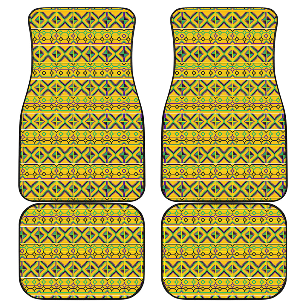 Asante Kente Pattern Print Front and Back Car Floor Mats