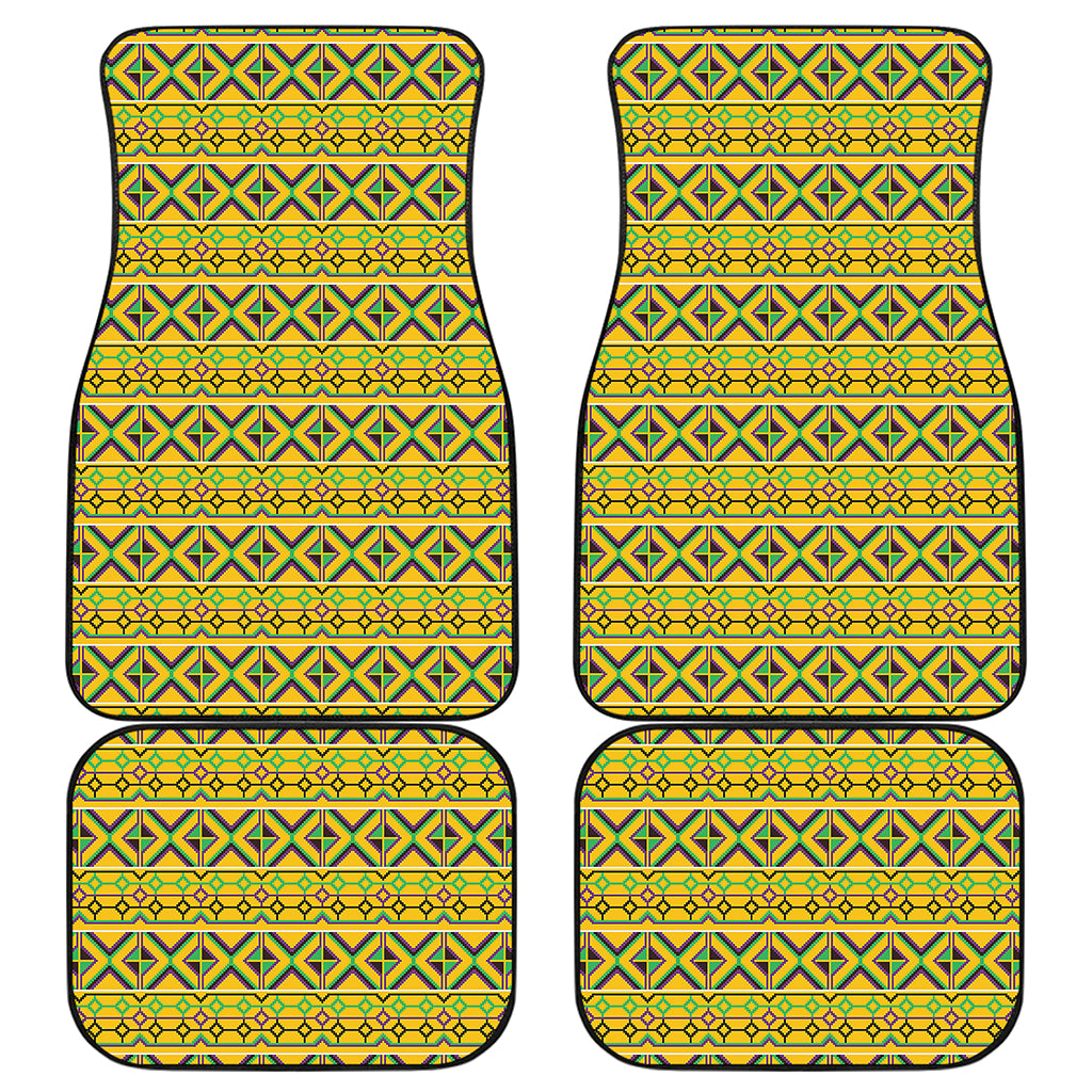 Asante Kente Pattern Print Front and Back Car Floor Mats