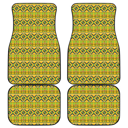 Asante Kente Pattern Print Front and Back Car Floor Mats